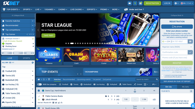 1xBet official website