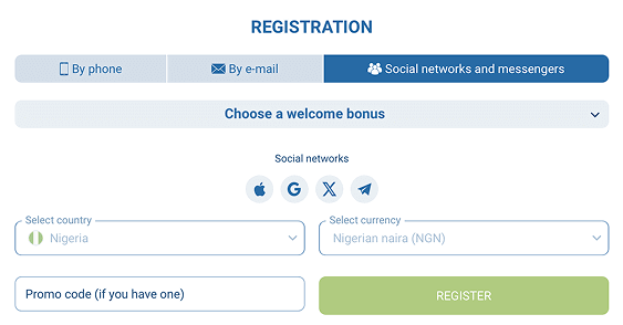 Registration by Social Networks