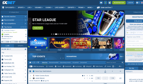 Visit the 1xBet website